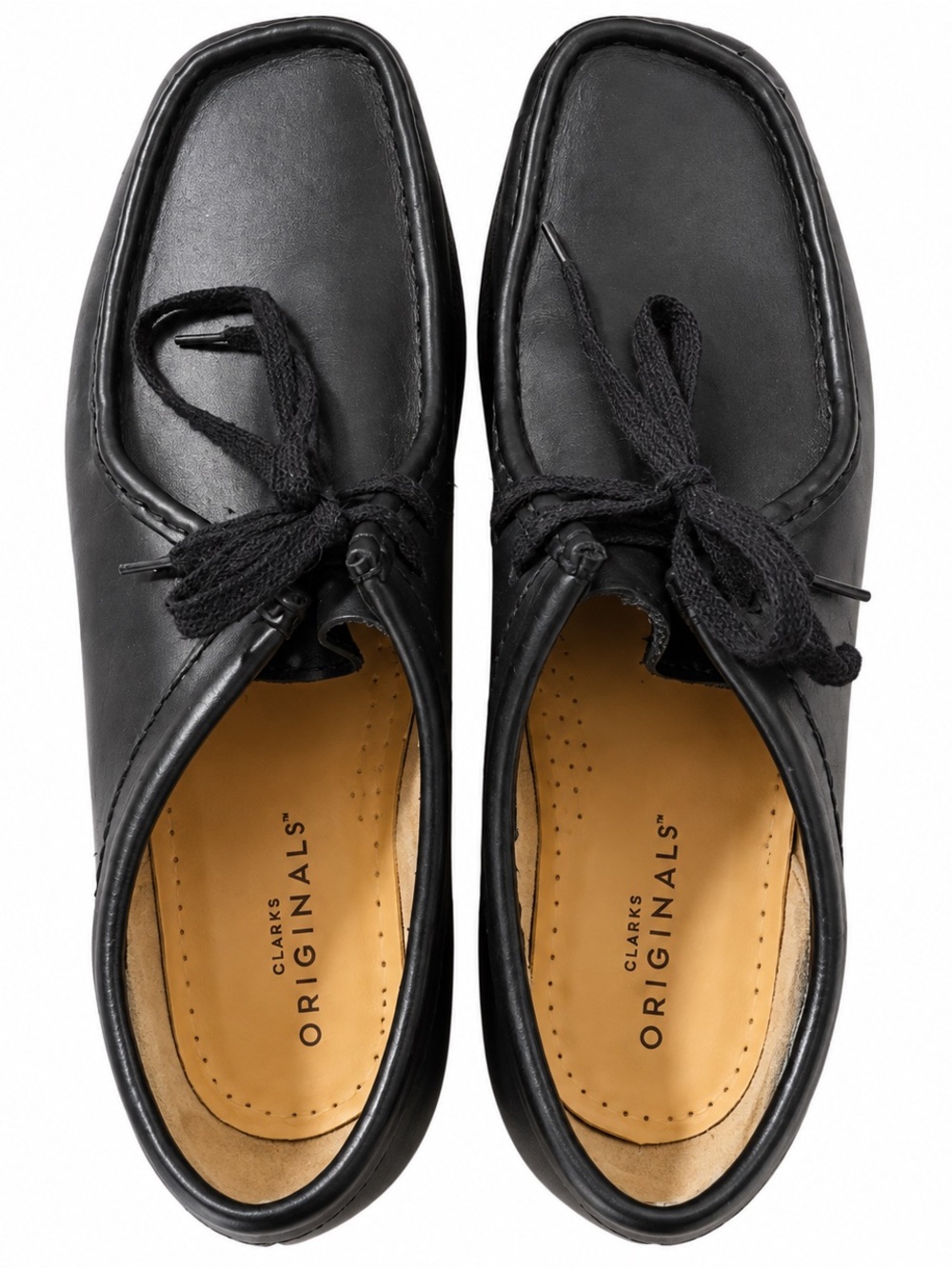 Clarks Originals Wallabee Mens 11 Black Leather Moccasin Shoes Y2K Crepe Sole